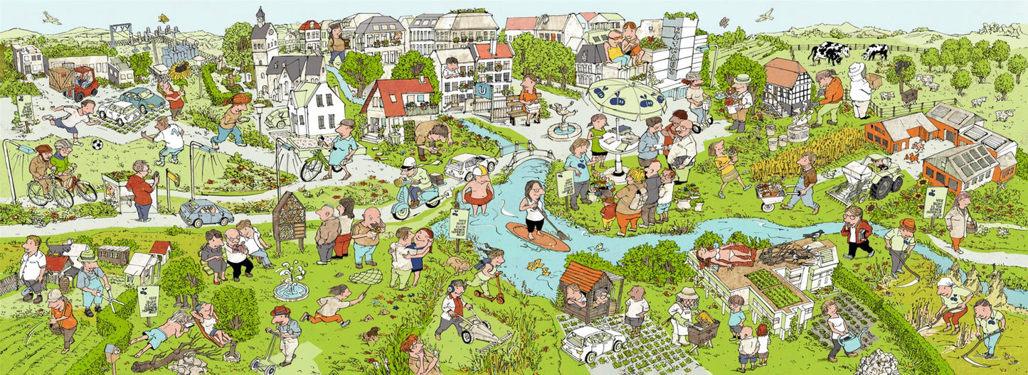 Poster "Blühende Landschaft" - Wimmelbild