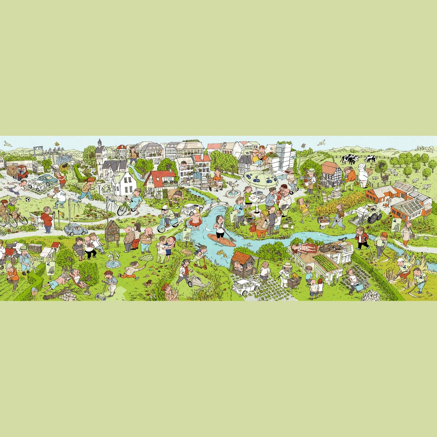 Poster "Blühende Landschaft" - Wimmelbild