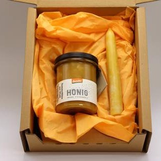 Geschenkset Honig mit Kerze